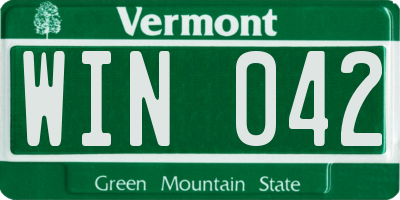 VT license plate WIN042