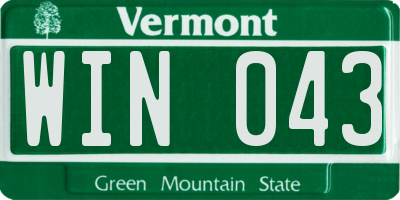 VT license plate WIN043
