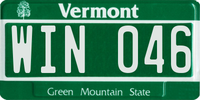 VT license plate WIN046