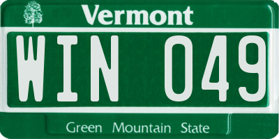 VT license plate WIN049