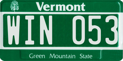 VT license plate WIN053