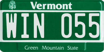 VT license plate WIN055