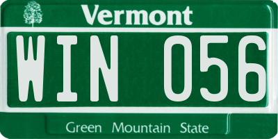 VT license plate WIN056