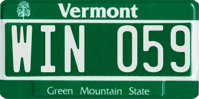 VT license plate WIN059