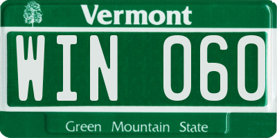 VT license plate WIN060