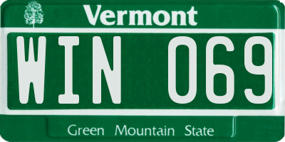 VT license plate WIN069
