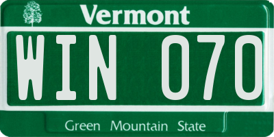 VT license plate WIN070