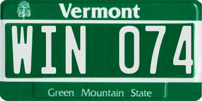 VT license plate WIN074