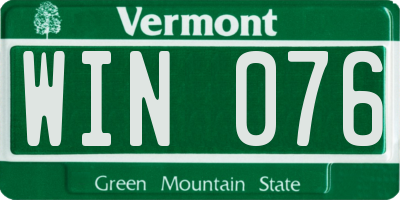 VT license plate WIN076