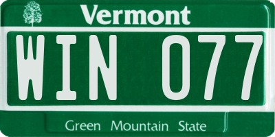 VT license plate WIN077