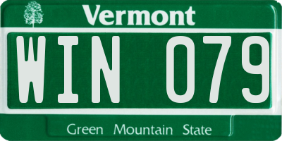 VT license plate WIN079