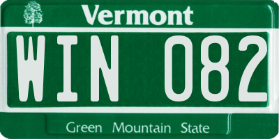 VT license plate WIN082