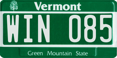 VT license plate WIN085