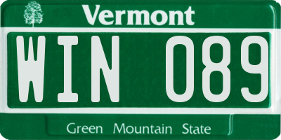 VT license plate WIN089