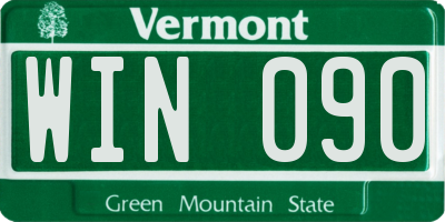 VT license plate WIN090