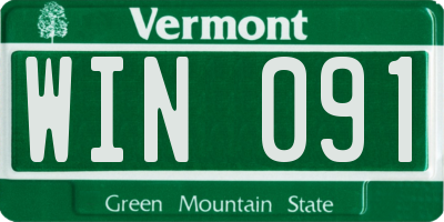 VT license plate WIN091