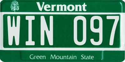 VT license plate WIN097