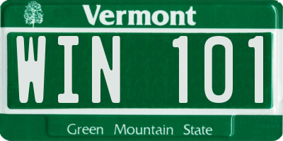 VT license plate WIN101