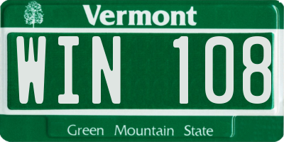 VT license plate WIN108