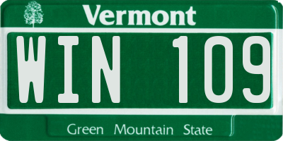 VT license plate WIN109