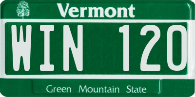 VT license plate WIN120