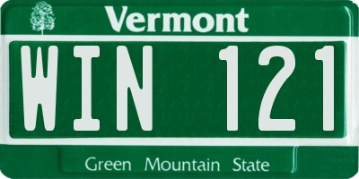 VT license plate WIN121