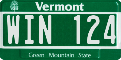 VT license plate WIN124