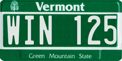 VT license plate WIN125