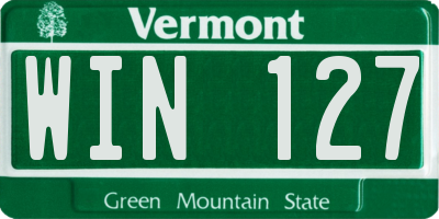 VT license plate WIN127