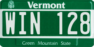 VT license plate WIN128