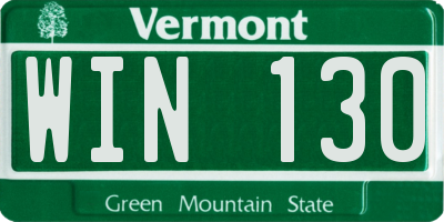 VT license plate WIN130