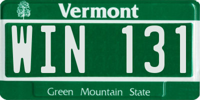 VT license plate WIN131