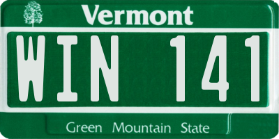 VT license plate WIN141