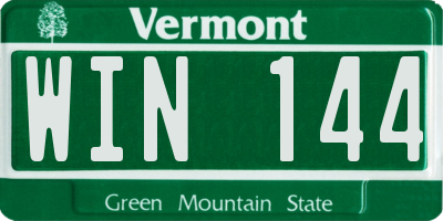 VT license plate WIN144