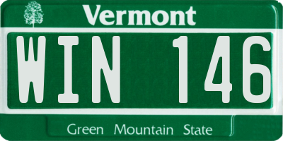 VT license plate WIN146