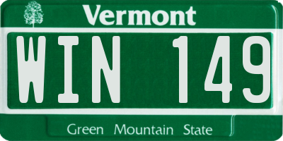 VT license plate WIN149