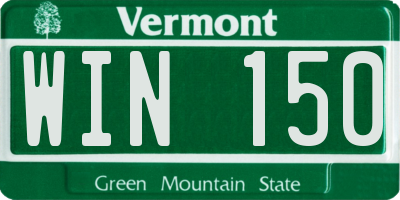 VT license plate WIN150