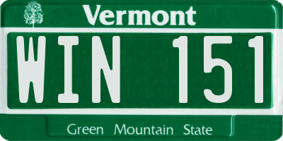 VT license plate WIN151