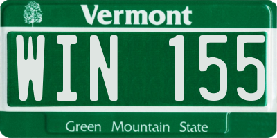 VT license plate WIN155