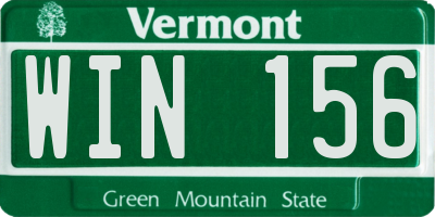 VT license plate WIN156