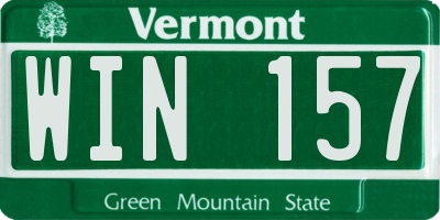 VT license plate WIN157