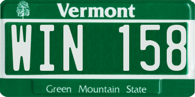 VT license plate WIN158
