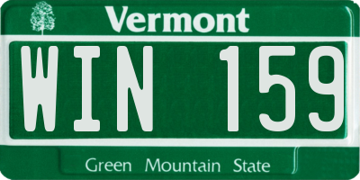 VT license plate WIN159