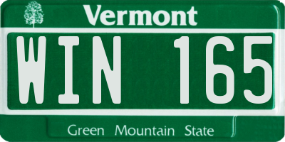 VT license plate WIN165