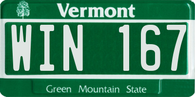 VT license plate WIN167