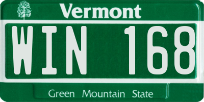 VT license plate WIN168