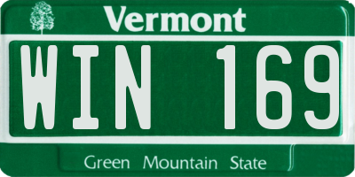 VT license plate WIN169