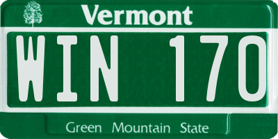 VT license plate WIN170