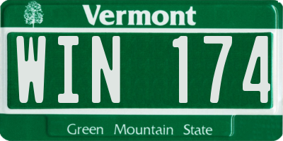 VT license plate WIN174