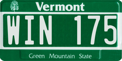 VT license plate WIN175